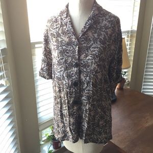 Flax Brown and Cream Printed Button-Down Shirt